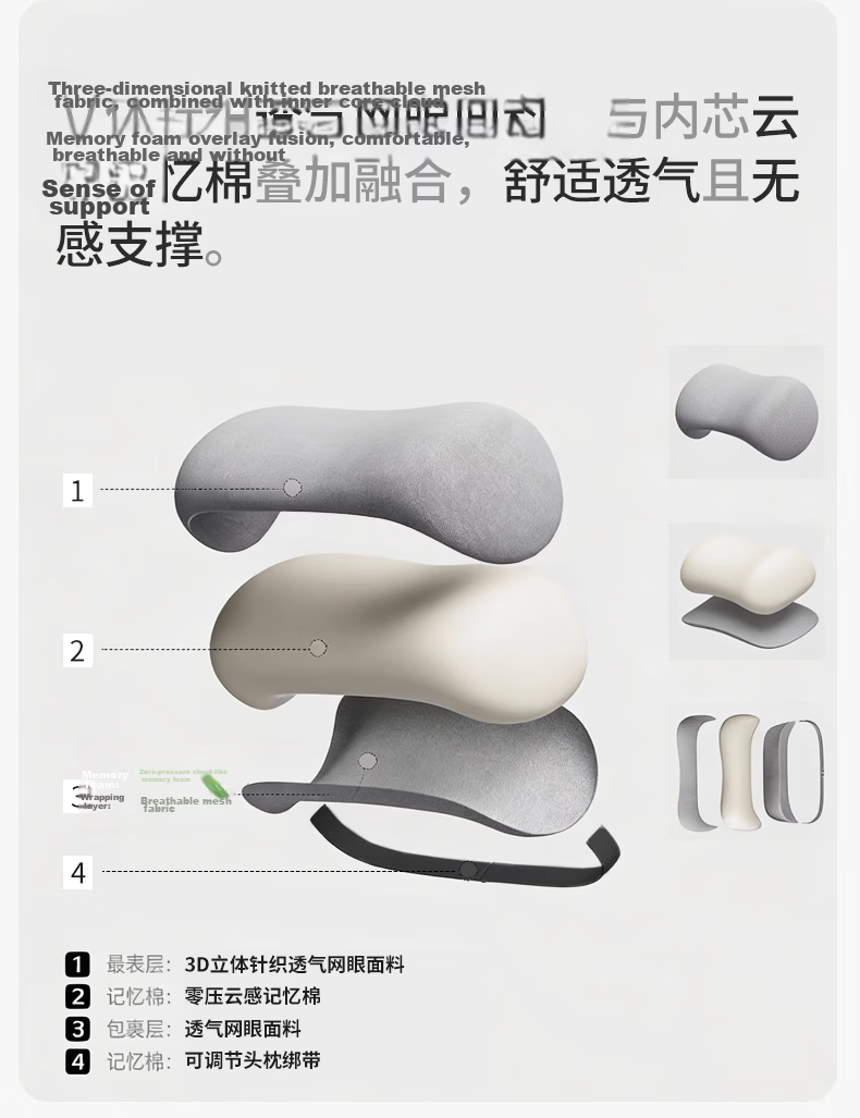 MINISO Car Gap Headrest Lumbar Support Neck Pillow Waist Cushion Automotive Accessories 9