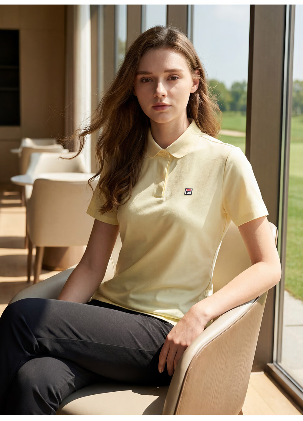 FILA Official Women's Knitted Short Sleeve Polo Shirt 2026 Summer Tennis Sports Quick-Dry Top 25