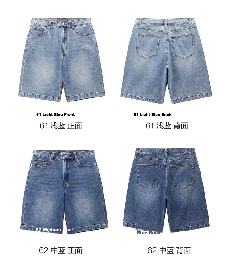 Giordano Men's Summer Vintage Style Pure Cotton Mid-Low Waist Denim Shorts 01106595 Korean Version 19