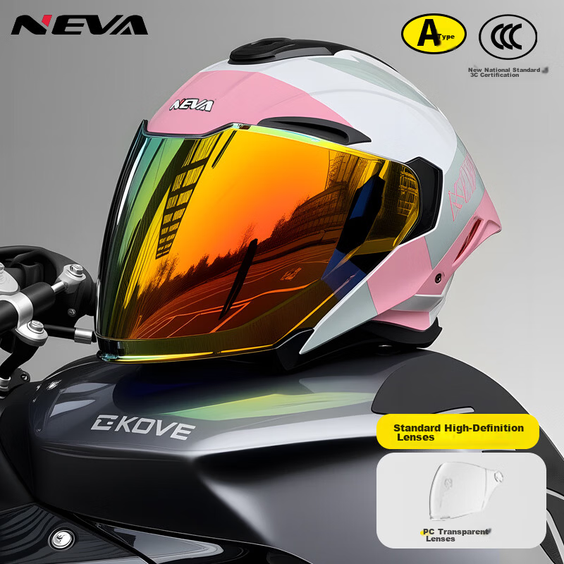 NEVA 3C Certified Motorcycle Helmet Unisex Four-Season Dual Visor 3/4 Safety Helmet