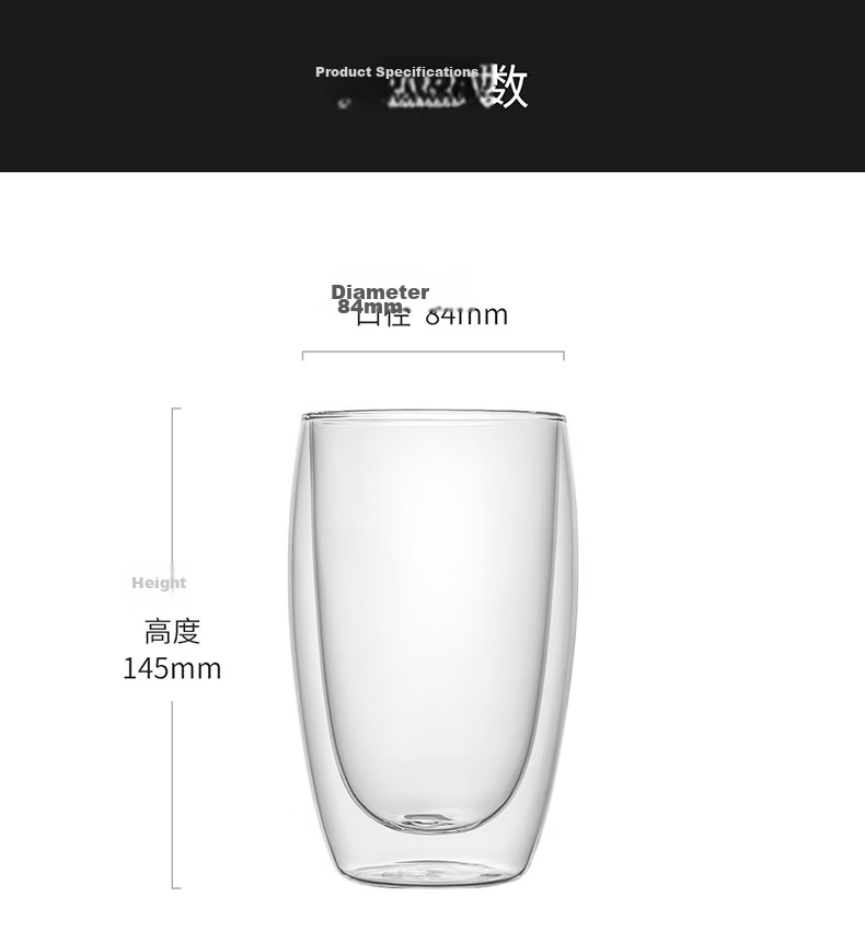 CLITON Double-Layer Glass Cup Household Heat-Resistant Water Cup Green Tea Cup Milk Cup Juice Beverage Cup Office Water Cup Single【Clearance Sale】 12