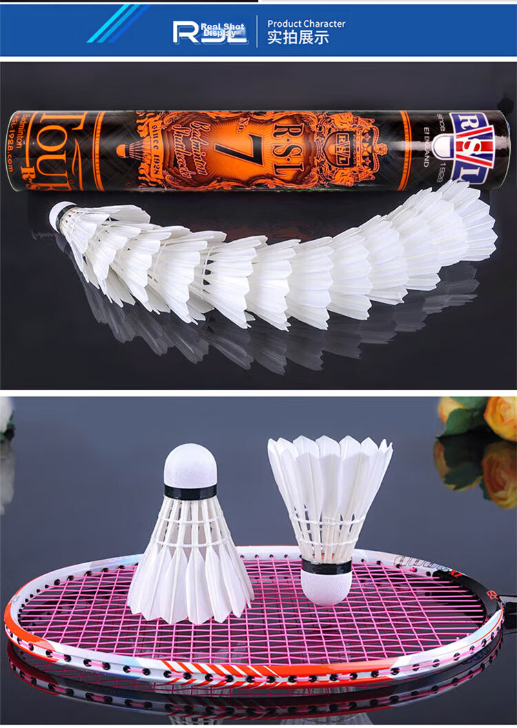 Aslion Dragon Feather Badminton Training Competition Durable Duck Feather Gold Crown C6 No.77 Speed 12-Pack Barrel 6