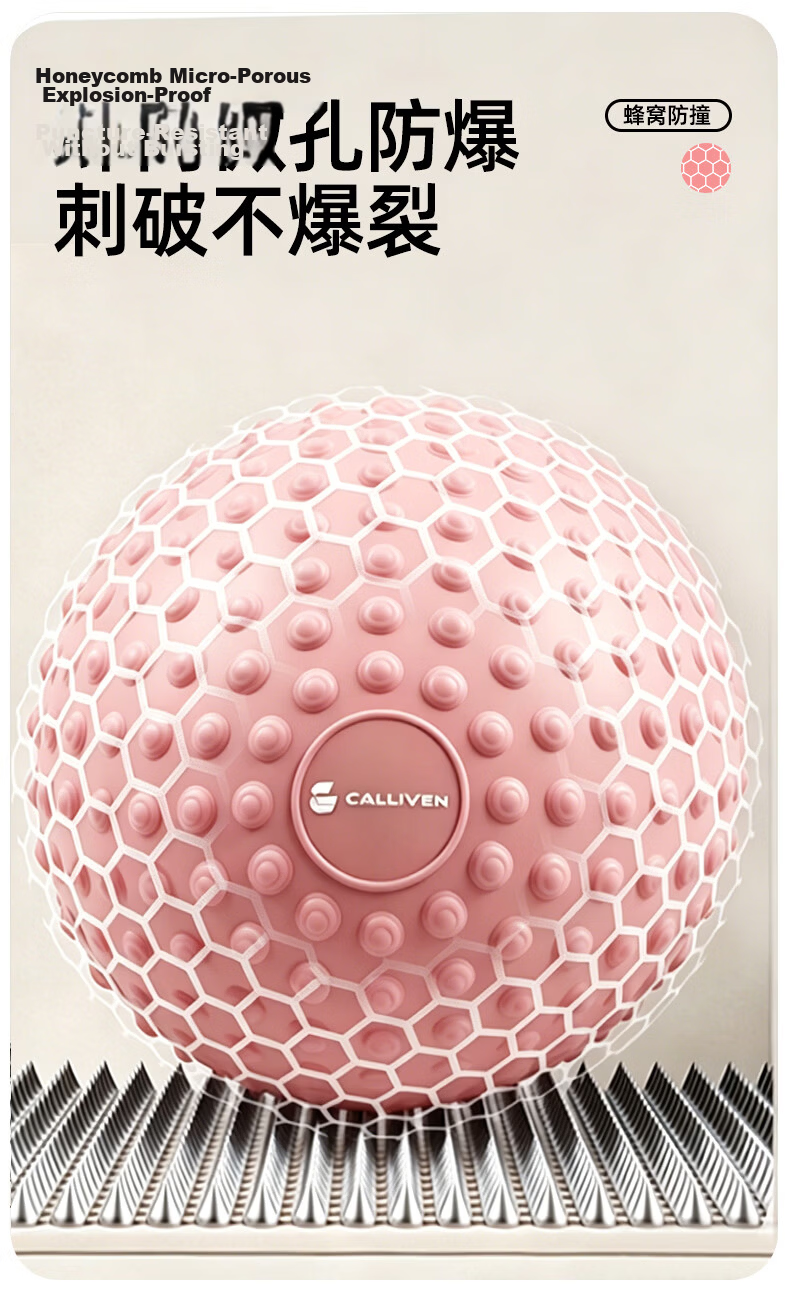 CALLIVEN Yoga Ball Small Spiked Massage Ball Pelvic Floor Muscle Trainer Postpartum Exercise Abdominal Muscle Ball Purple + Air Pump 5