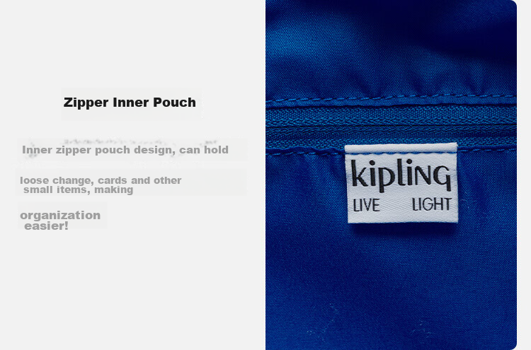 Kipling COLISSA Satin Blue Tote Bag Commuter Laptop Bag Crossbody Birthday Gift 8