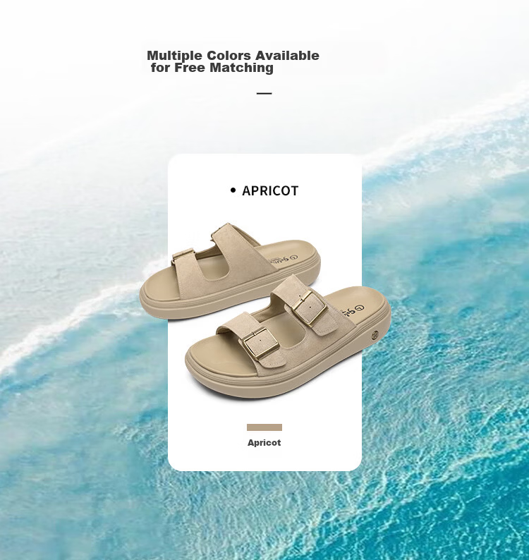 Goldlion Men's Shoes 26th Anniversary New Retro Suede Hook-and-Loop Casual Shoes Lightweight Sandals G589620386XXF Apricot 40 9