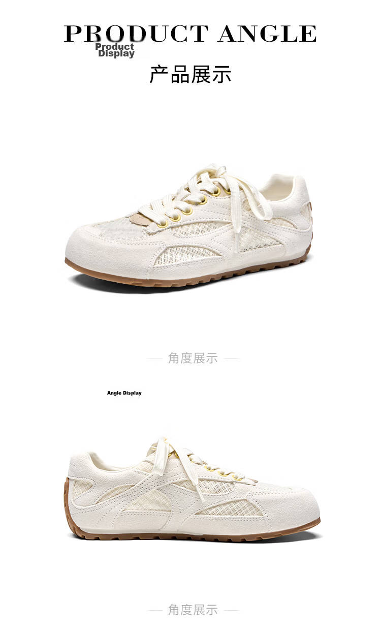 Zhuoshini Women's Mesh Breathable German Shepherd Training Shoes 2026 Summer New Soft Sole Casual Sports Shoes Beige Size 38 19