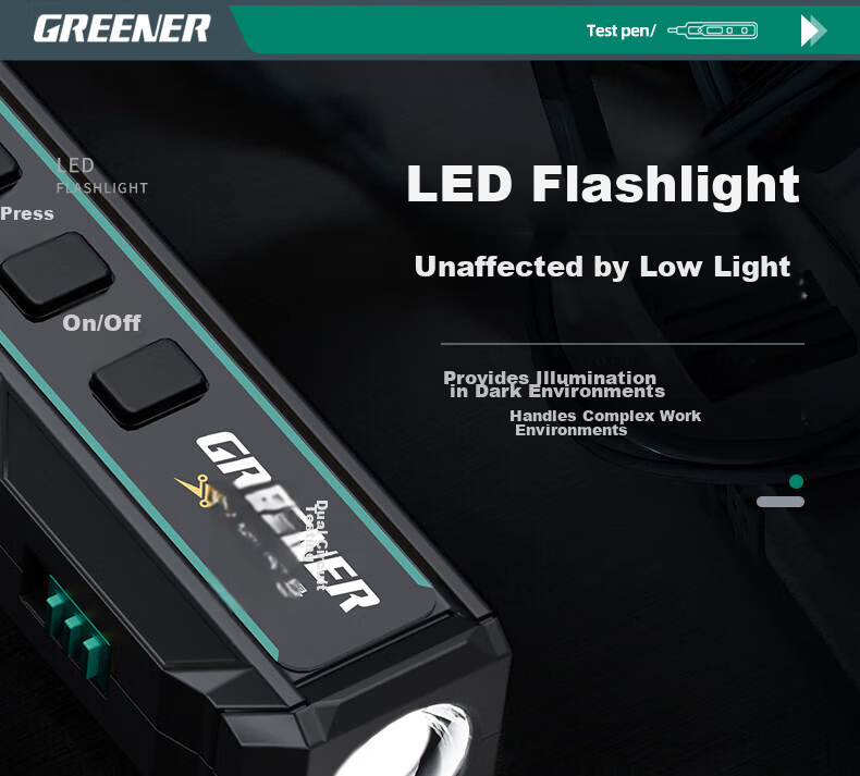 GREENER Electric Tester Pen Multifunction Digital Voltage Detector Screwdriver for Household Leakage and Wire Break Detection 21