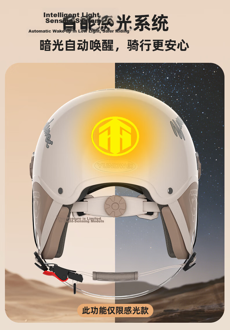 Yundianwei Smart Bluetooth Helmet with Built-in Sensor Light, 3C Certified Electric Motorcycle Summer Safety Helmet for Men and Women, Extra Large Size, Universal Four-Season Half Helmet for Electric  6