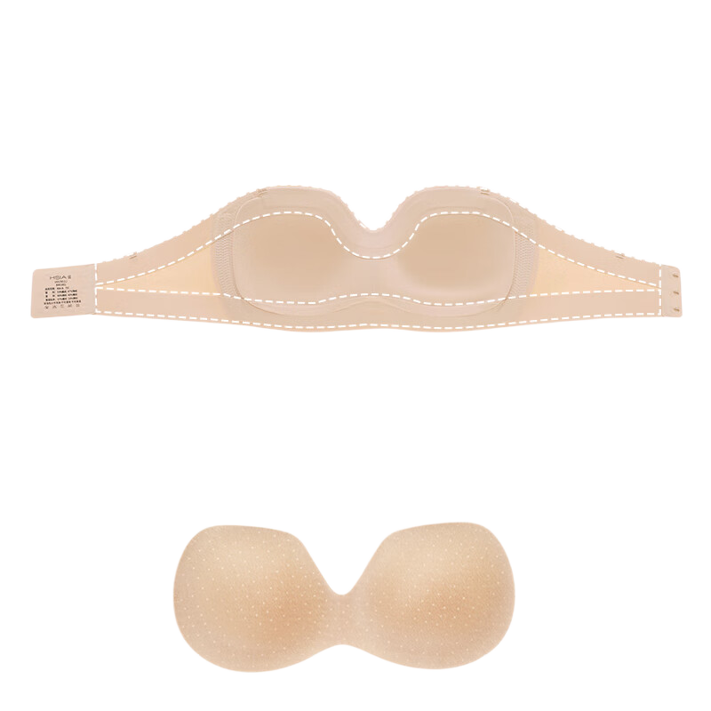 Xia Xiaonian Cake Seamless Strapless Bra for Small to Medium Bust, Nude, Size L (80A/80B/75C)