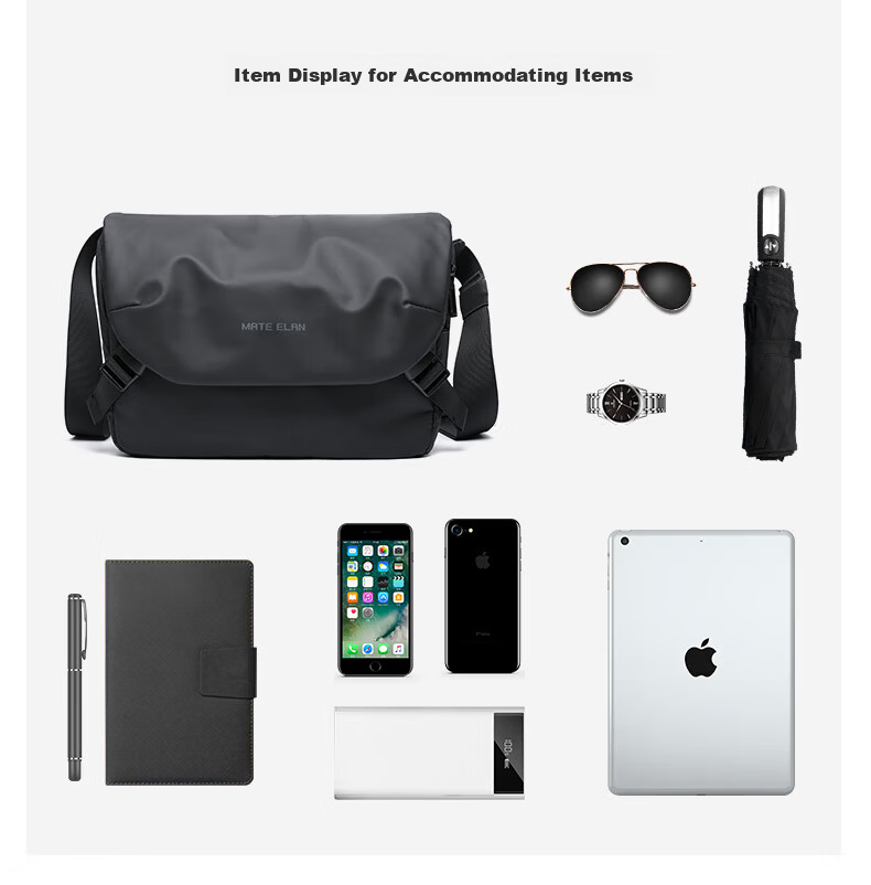Fanzhe Men's New Trendy Crossbody Bag Casual Sports Shoulder Bag Workwear Large Capacity Student Backpack 5