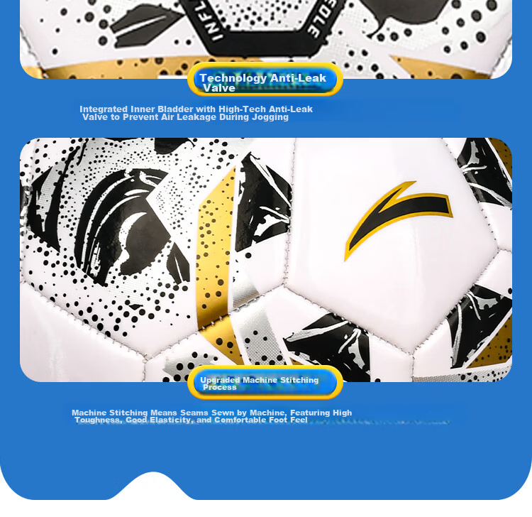 ANTA Size 4 Football for Children and Primary School Students, Ages 6-12, Junior High School Standard Match and Training Soccer Ball 16