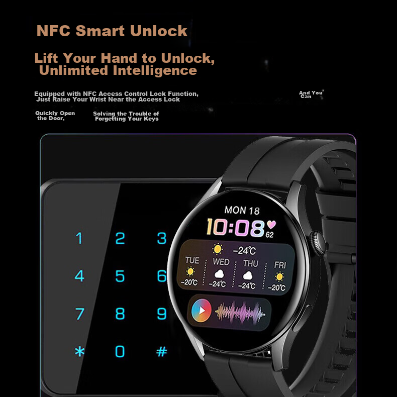 Funi Smartwatch Watch GT6 Pro Huaqiangbei Men's Sports Watch Bluetooth Call NFC Heart Rate Blood Pressure Monitoring 7