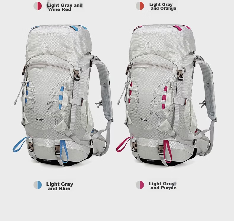 AiWang Women's Oxford Cloth Hiking Backpack Men's Outdoor Suspension Load Heavy Duty Large Capacity Travel 35+5L Gray 17