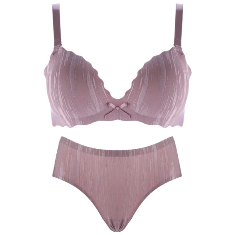 9i9 Bra Moonlight Chiffon Enlarging Push-Up Anti-Sagging Seamless Wireless Side Support Lingerie S195 Pink 75A
