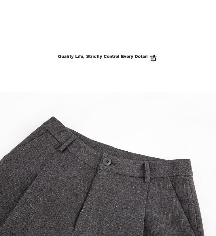 Demana [Smart Warmth] Cropped Pants 25 Winter Wrinkled Wide-Leg Textured Wool Blend Slimming Casual Pants for Women Premium Feel 15