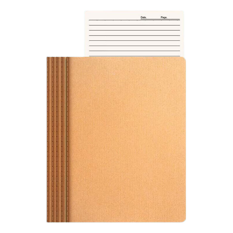 Licao A4 Notebook, Exercise Book with Kraft Paper Cover, Simple Journal, Soft Cover for Students' Homework, 26 Lines, 5-Pack, A4/200 Sheets