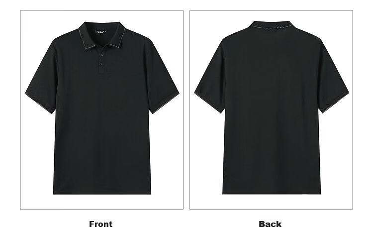 TonLion Summer Men's Short Sleeve Polo Shirt 2026 New Lapel Unique Design Black Casual Minimalist Business Style 16