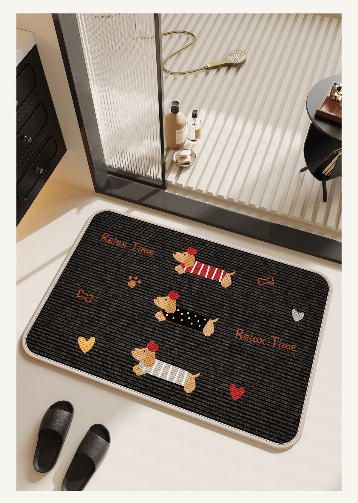 Chuangmaishi Bathroom Mat Absorbent Non-Slip Bath Mat Toilet Entrance Quick-Dry 40*60cm 8