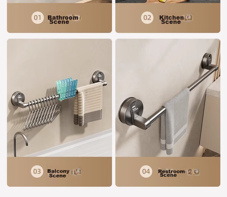 Baihan Suction Cup Bathroom Slipper Rack Towel Rack No Drilling Storage Shelf Waterproof Slipper Holder 18