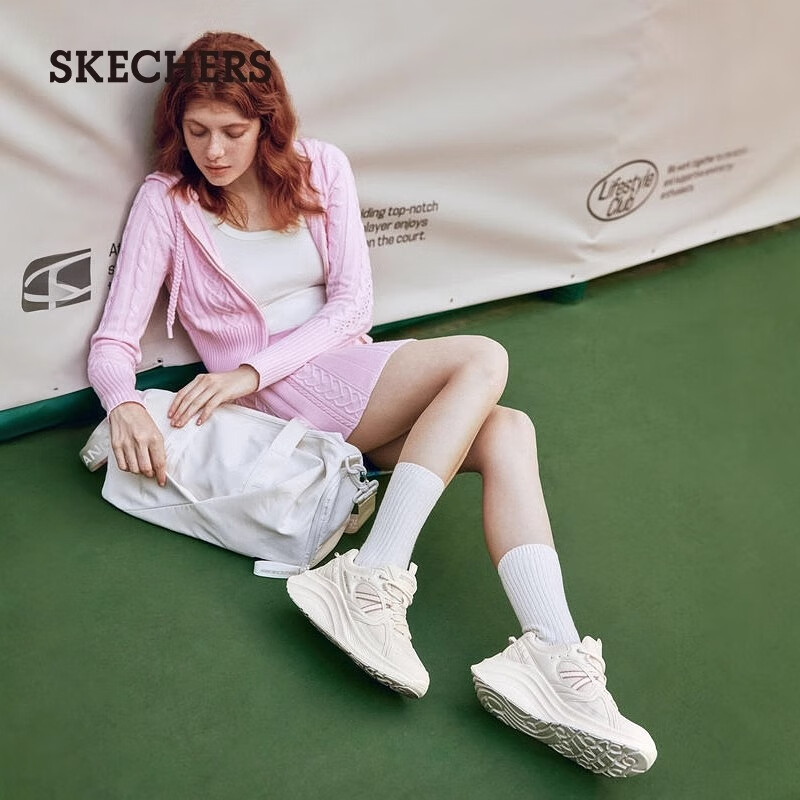 Skechers Women's Platform Shoes, Spring Retro Dad Sneakers, Thick-Soled Heightening Comfortable Versatile Casual Sports Shoes 117521