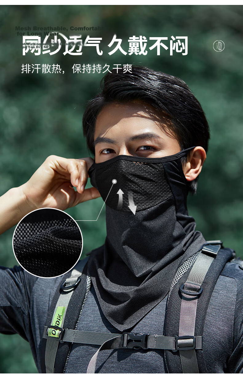 ZIY Fishing Sun Protection Face Mask for Men Summer UV Protection Lightweight Breathable Face Cover Neck Guard Integrated 5