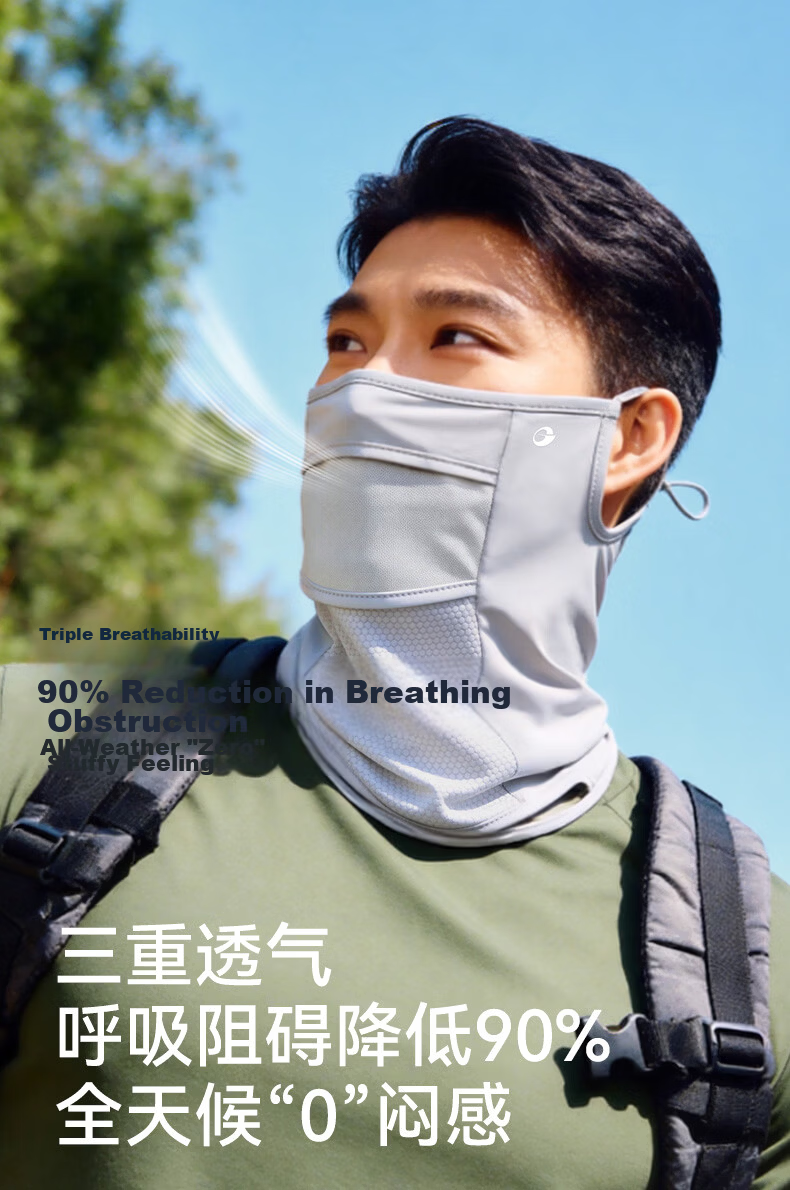 GOLOVEJOY Breathable Sun Protection Face Mask Neck Guard Outdoor Mountaineering Cycling Running Sports Fishing Mask - Twilight Black 4