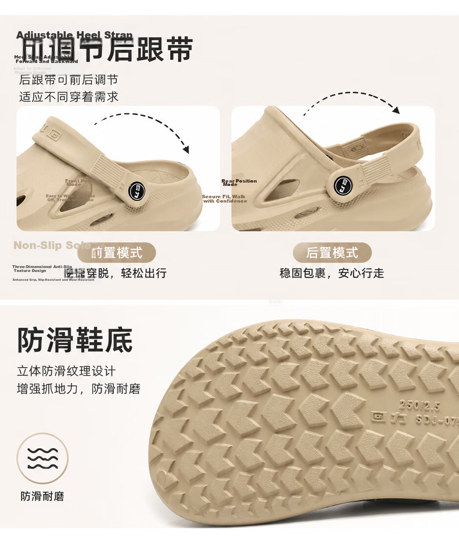Warrior Men's Summer Breathable Sandals Closed-Toe Beach Slippers SDJ-0752 Gray-Green Size 42 13