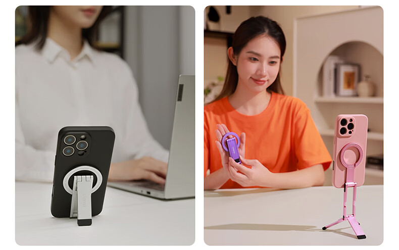 Ulanzi MA60 Double-Sided Magnetic Phone Holder Desktop Tripod Mini Portable Apple Phone Selfie Stick Travel Photography Live Streaming Accessory Red 14