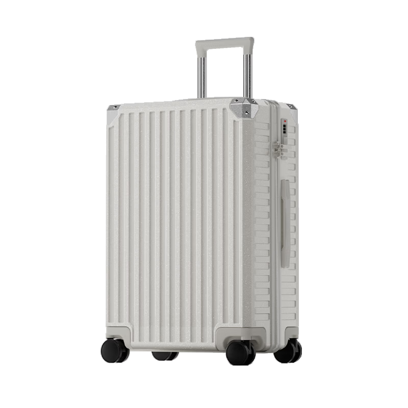 HLA Luggage for Men And Women, Lightweight Business Suitcase with Wheels for Travel, Large Capacity Password Lock Suitcase in Ivory White, 26 Inches