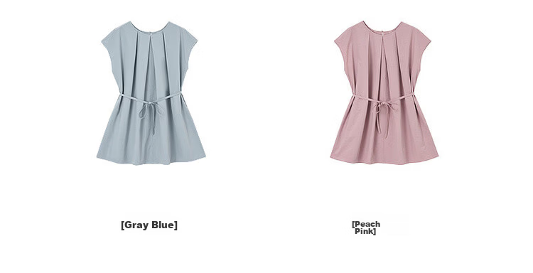 Demana Sun Protection Quick-Dry Sorona Summer Simple Style Pleated Round Neck Cap Sleeve Self-Fabric Belt Shirt for Women Premium Feel 16
