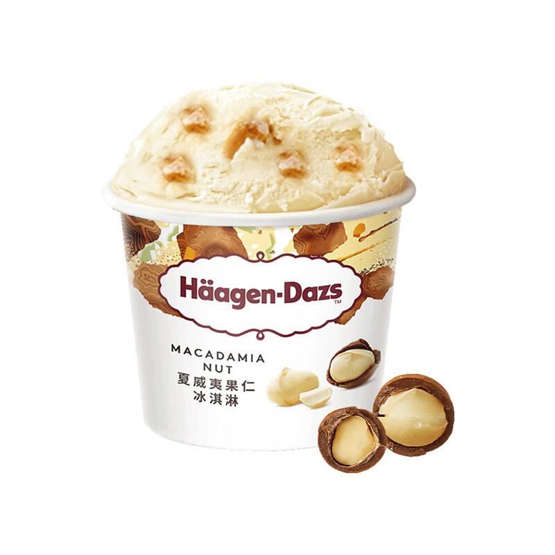 哈根达斯（Haagen-Dazs）经典夏威夷果仁口味冰淇淋 100ml/杯 雪糕