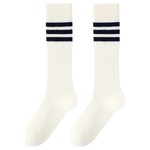 Dingguagua Children's Knee-High Socks, Summer Thin Style, Half Tube White Student Socks, Spring And Autumn Sports Calf Socks for Boys And Girls, Mid-Calf Length