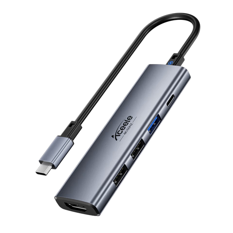 ACEELE Type-C Docking Station HDMI 4K60Hz 5-in-1 USB Multiport Adapter for Laptop iPad 0.15m