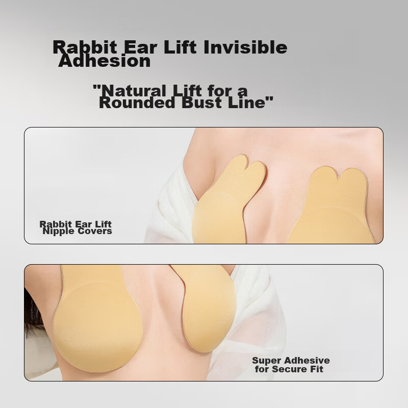 LangSha Invisible Adhesive Bra Pads for Women, Nude Sensation, Anti-Outline, Anti-Exposure, Thickened Push-Up Bra Inserts for Small and Flat Chests 4