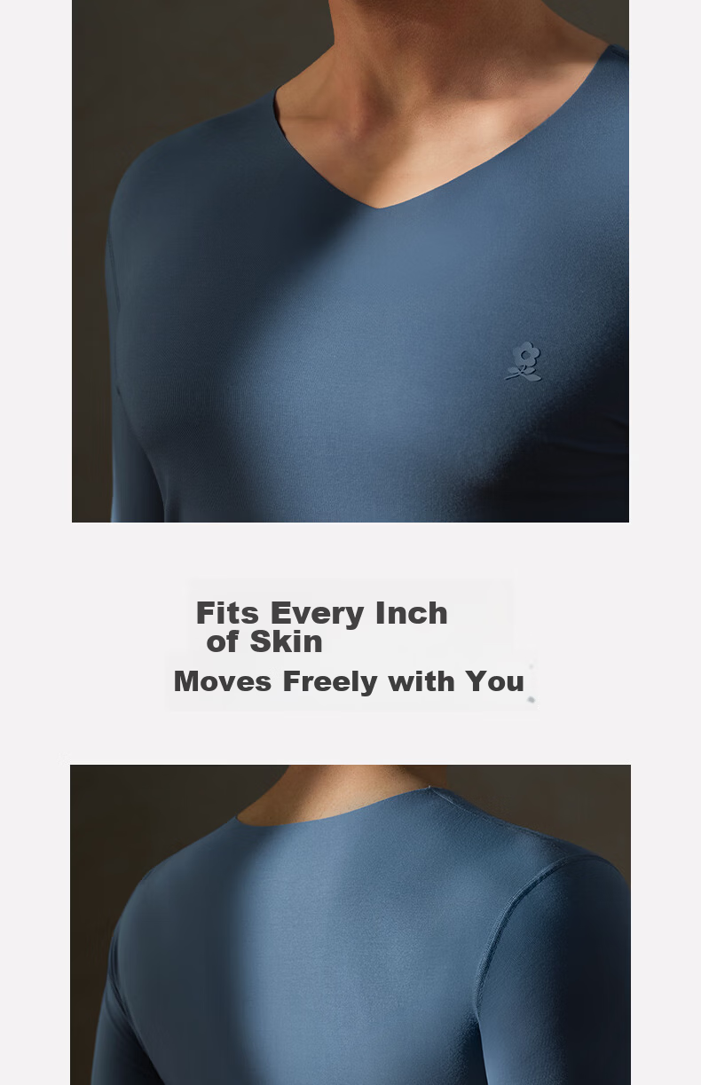 MONTAGUT 80s Modal Short Sleeve Men's Seamless V-Neck Half Sleeve Sports Fitness Lightweight Base Layer Summer Top 22