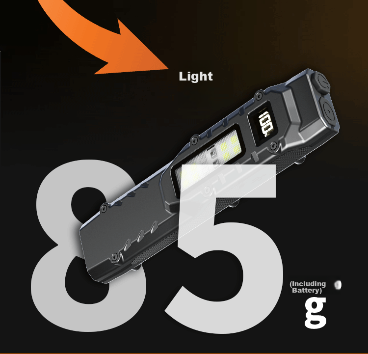 Cavalry Stainless Steel Outdoor Work Light Rechargeable Tactical Flashlight Side Light Dual Light Source High Brightness EDC Flashlight 5