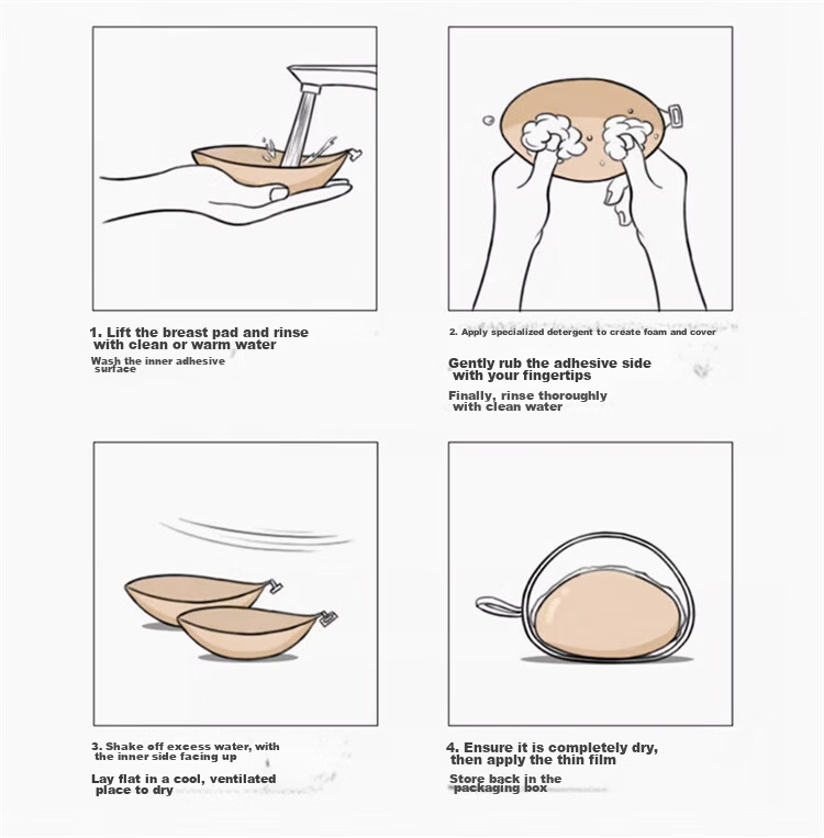 Urban Beauty Women's Adhesive Bra Pads Small Chest Thickened Push-Up Bra Inserts Gather Lift Invisible Breast Pads for Wedding Dress Photography 19