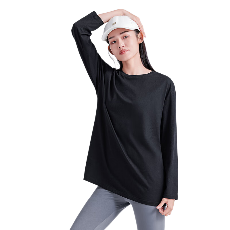 Pioneer Camp Women's Pure Cotton Long Sleeve T-Shirt Spring Autumn Solid Color Crew Neck Oversized Loose Casual Base Shirt