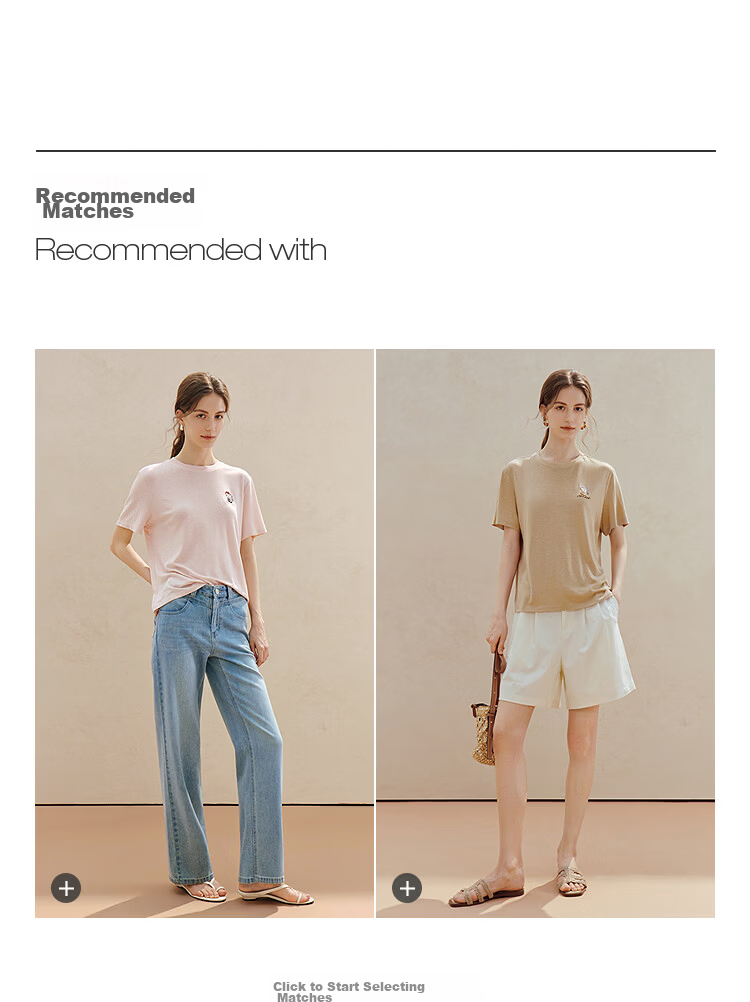 INMAN Acetate Linen Pet Embroidery T-Shirt 26 Summer Women's New Regular Fit Short Sleeve Top Khaki L 5