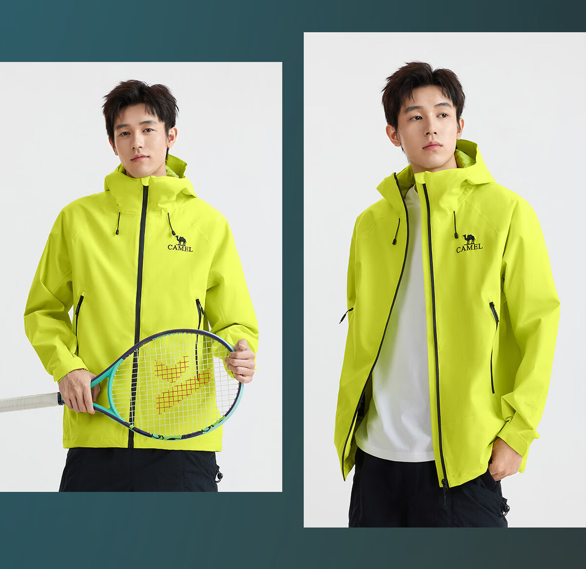 CAMEL [Dilireba's Style] Outdoor Hardshell Jacket for Men And Women, Unisex Style, Triple Protection Mountaineering Coat B001 25