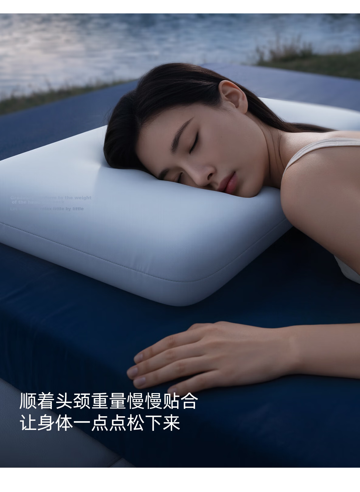 Half Crescent Moon Deep Sleep Neck Support Pillow Memory Foam Cervical Pillow for Adults Single Medium Pillow 13