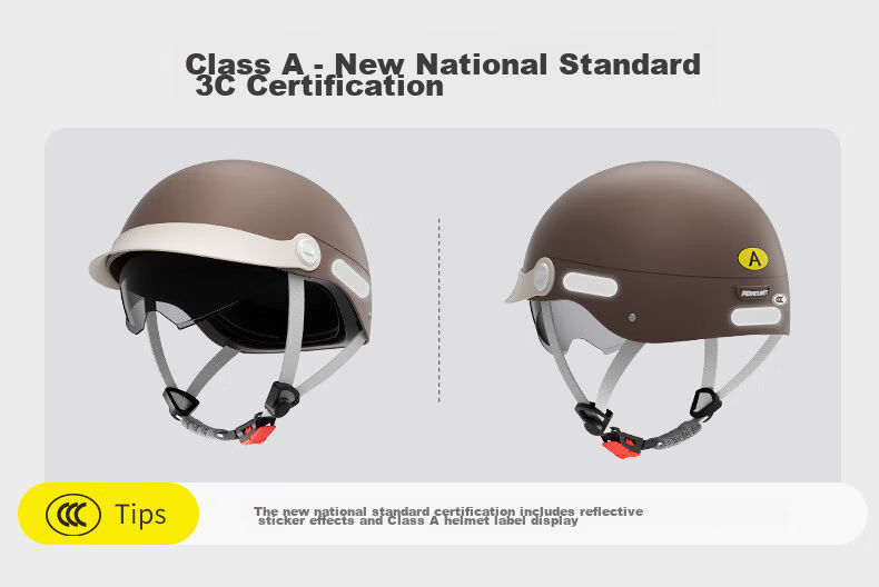 AD New National Standard Class A 3C Certified Electric Vehicle Helmet Unisex Summer Sun Protection Electric Bike Safety Helmet Women's Four-Season Universal Riding Half Helmet Motorcycle Helmet A3 Bro 1