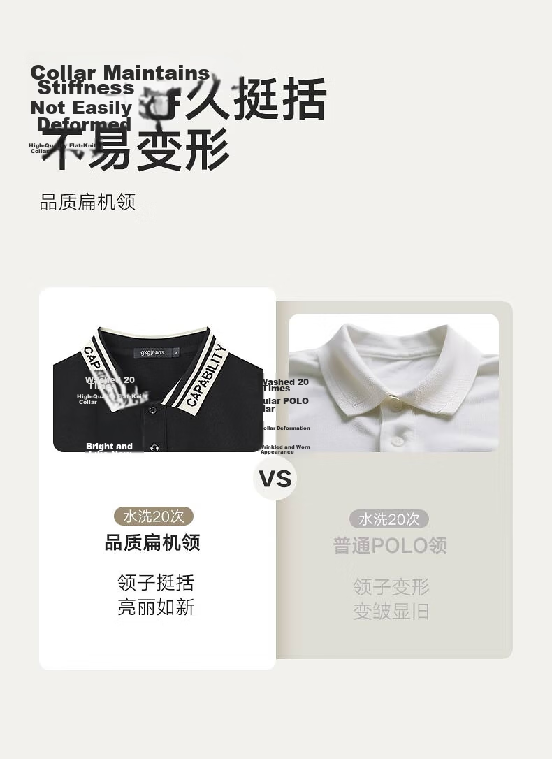 Gxgjeans Men's Casual Letter Jacquard Polo Shirt Short Sleeve Summer 2025 New Beige 180/XL 5