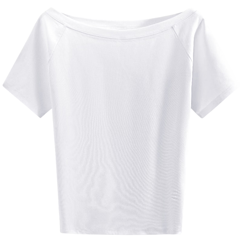 TonLion Women's Summer Short Sleeve T-Shirt Off-Shoulder Ribbed Slim Fit Trendy Top
