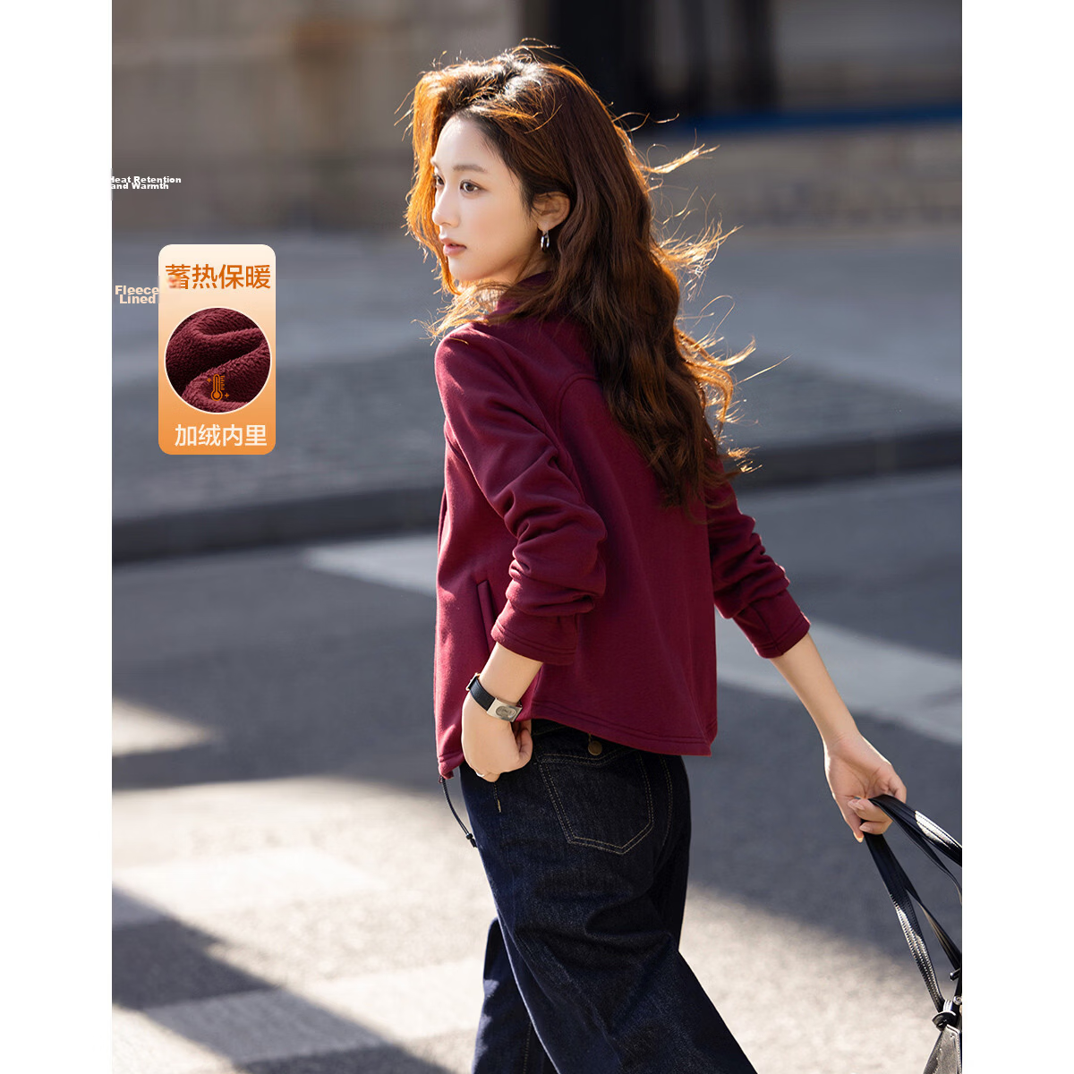Demana [Cloud Cotton] Winter Gray Series Stand Collar Two-Way Zipper Split Pocket Petite Women's Jacket