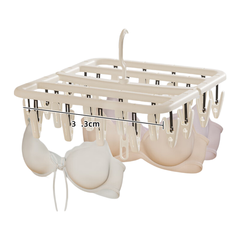 JEKO&JEKO Sock Hanger with Multiple Clips, Foldable Drying Rack for 24 Socks, Multifunctional Clothes Hanger