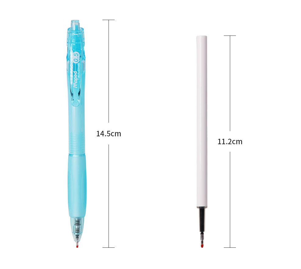 Maped Soft Mist Candy Series Black 0.5mm Gel Pen Refill, Quick-Dry Water-Based Ink, Business Student Signature Pen, 10 Refills 227901CH 7