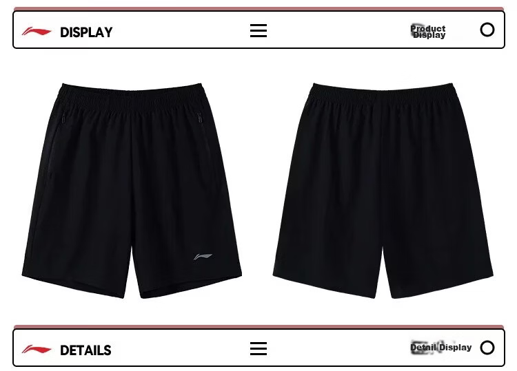 LI-NING Quick-Dry Breathable Men's Running Shorts Lightweight Cool Sports Pants Fashion Casual Comfortable Shorts for Men 4