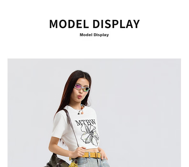 Metersbonwe Women's Short Sleeve T-Shirt Summer New Floral Embroidery Slim Fit Versatile Skin-Friendly T-Shirt Snow White S155/80A 13
