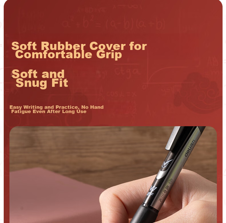 Deli Quick-Drying Gel Pen, 0.5mm, Pull-Off Cap, Full Needle Tube, Carbon Black Ink, Student Signature Pen, Exam Pen, 12 Pens/box V70 10